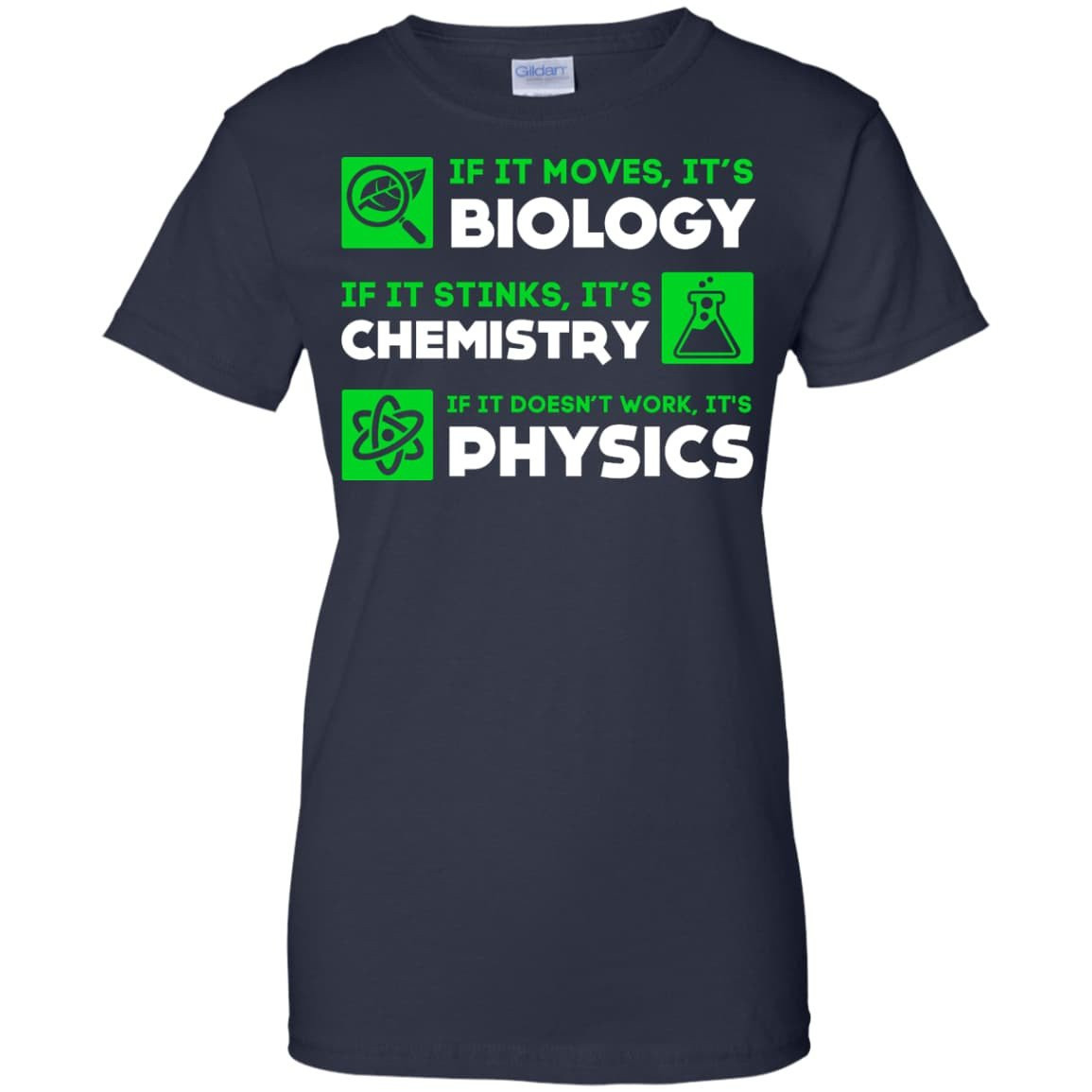 Biology Chemistry Physics Science Teacher-T-Shirt & Hoodie-Women's T-Shirt-Navy