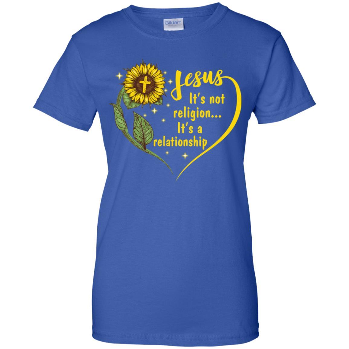Sunflower Jesus It's Not A Religion It's A Relationship-T-Shirt & Hoodie-Women's T-Shirt-Royal