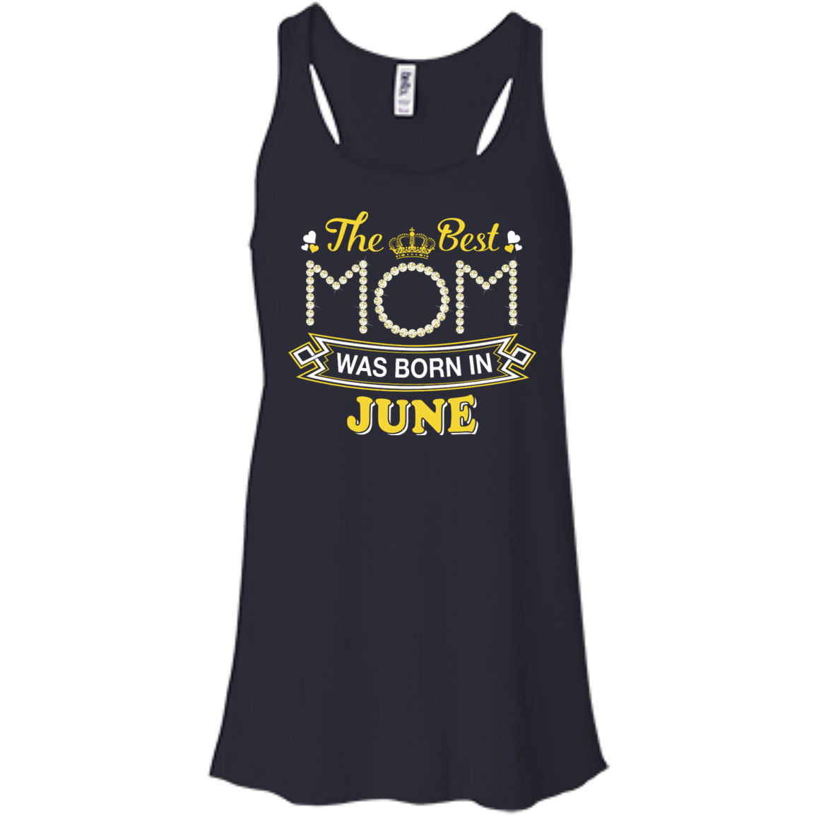 The Best Mom Was Born In June-T-Shirt & Hoodie-Women's Flowy Racerback Tank-Midnight
