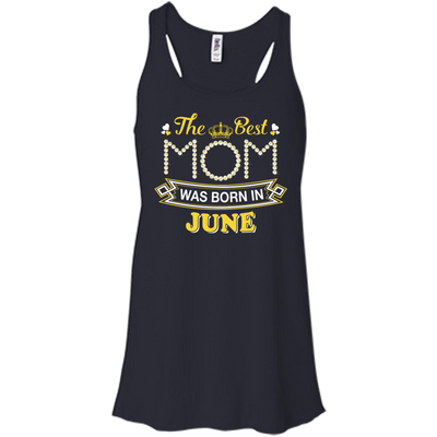 The Best Mom Was Born In June-T-Shirt & Hoodie-Women's Flowy Racerback Tank-Midnight