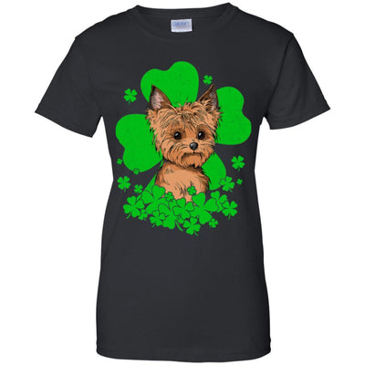 Yorkie St. Patrick's Day Clovers-T-Shirt & Hoodie-Women's T-Shirt-Black
