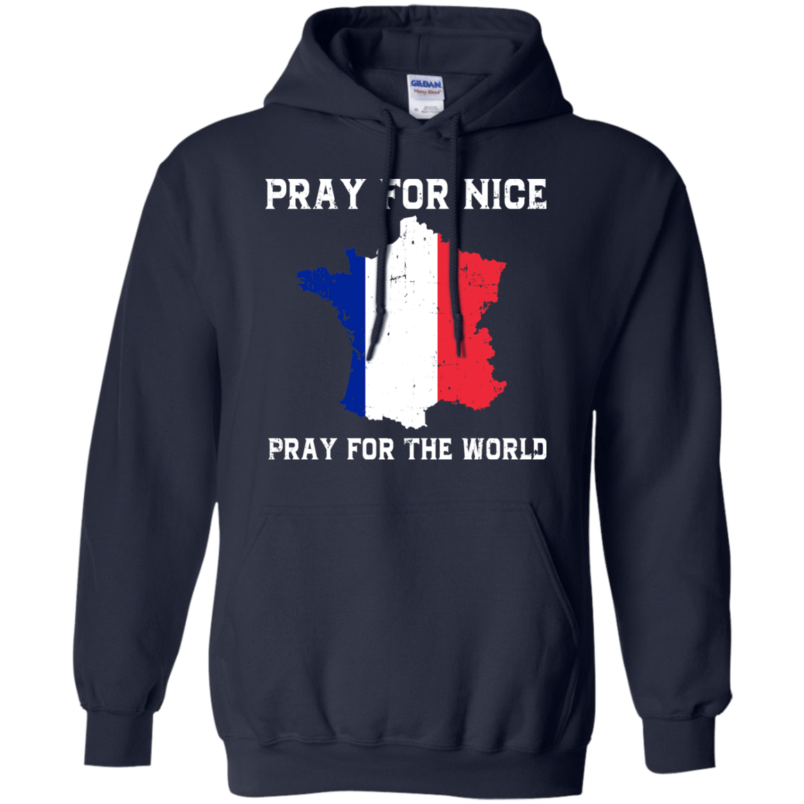 PRAY FOR NICE , PRAY FOR THE WORD-T-Shirt & Hoodie-Pullover Hoodie-Navy