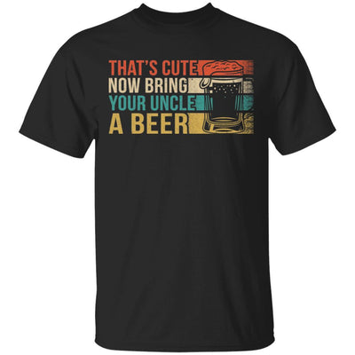 Vintage Drinking That's Cute Now Bring Your Uncle A Beer-T-Shirt & Hoodie-Classic T-Shirt-Black
