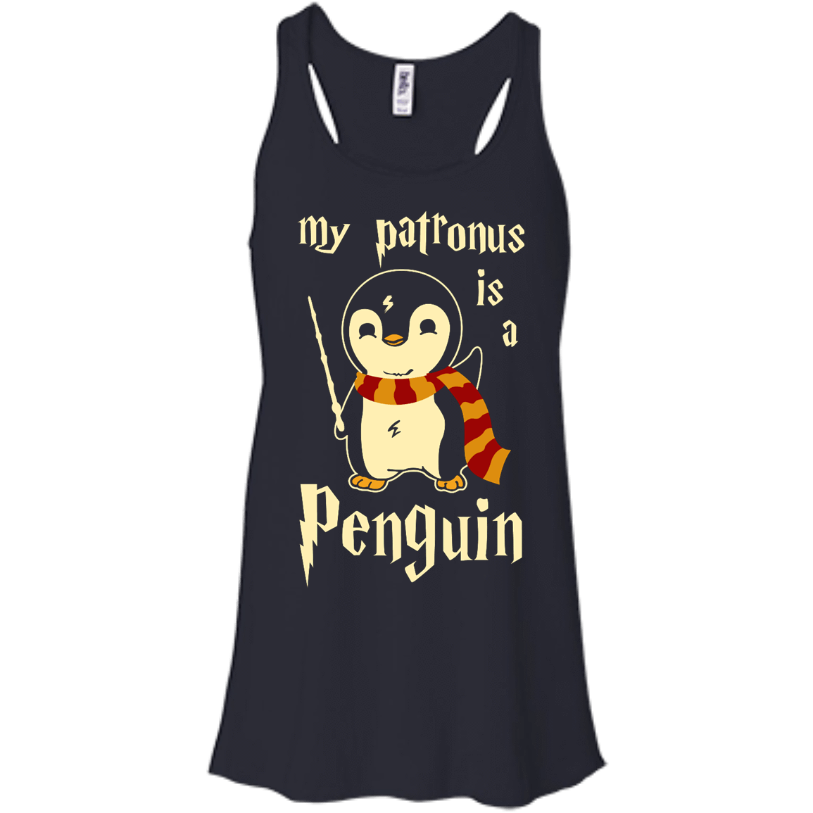My Patronus Is A Penguin-T-Shirt & Hoodie-Women's Flowy Racerback Tank-Midnight