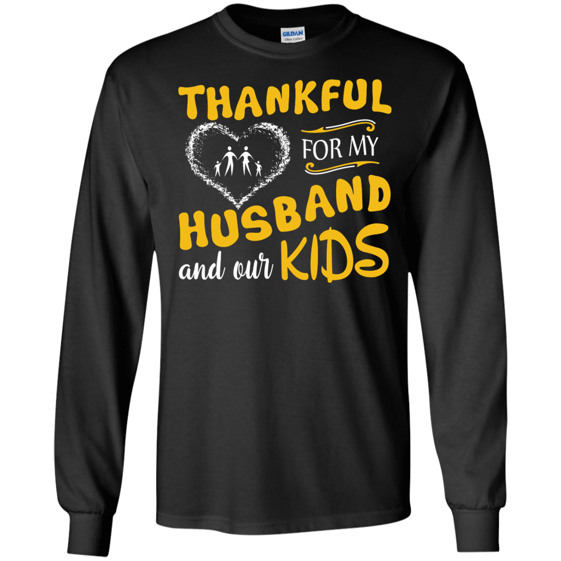 Thankful For My Husband And Our Kids-T-Shirt & Hoodie-Long Sleeve T-Shirt-Black