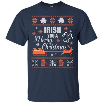 Irish You A Merry Chrristmas-T-Shirt & Hoodie-Classic T-Shirt-Navy