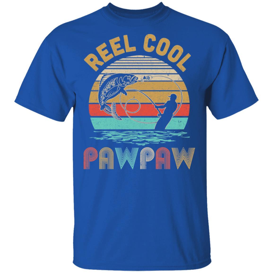 Vintage Reel Cool PawPaw Fish Fishing Father's Day Gift-T-Shirt & Hoodie-Classic T-Shirt-Royal