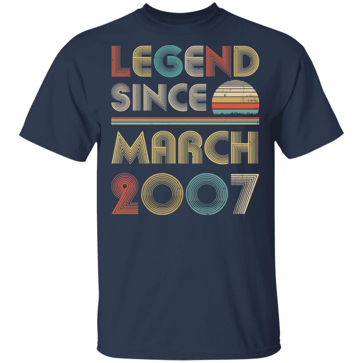 Legend Since March 2007 Vintage 14th Birthday Gifts-T-Shirt & Hoodie-Classic T-Shirt-Navy