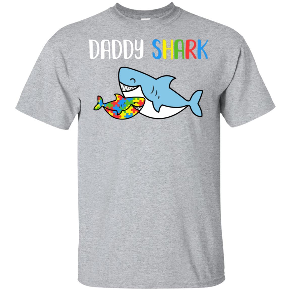 Daddy Shark Support Autism Awareness For Child-T-Shirt & Hoodie-Classic T-Shirt-Sport Grey