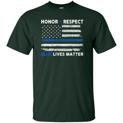 Honor and Respect Blue lives matter-T-Shirt & Hoodie-Classic T-Shirt-Forest Green