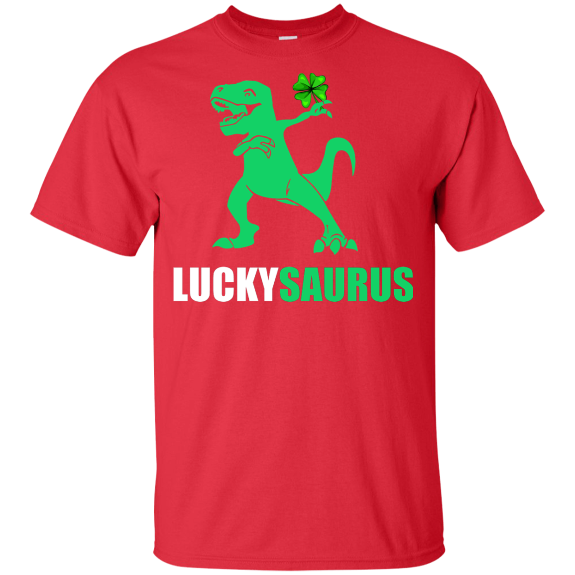 Irish Dinosaur Leprechaun St Patricks Day Luckysaurus Youth-Youth Shirt-Youth T-Shirt-Red