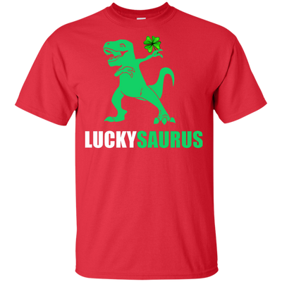 Irish Dinosaur Leprechaun St Patricks Day Luckysaurus Youth-Youth Shirt-Youth T-Shirt-Red