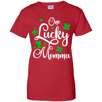 One Lucky Momma St Patricks Day For Mom-T-Shirt & Hoodie-Women's T-Shirt-Red