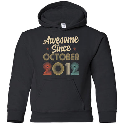 Awesome Since October 2012 Vintage 9th Birthday Gifts Youth-Youth Shirt-Youth Pullover Hoodie-Black