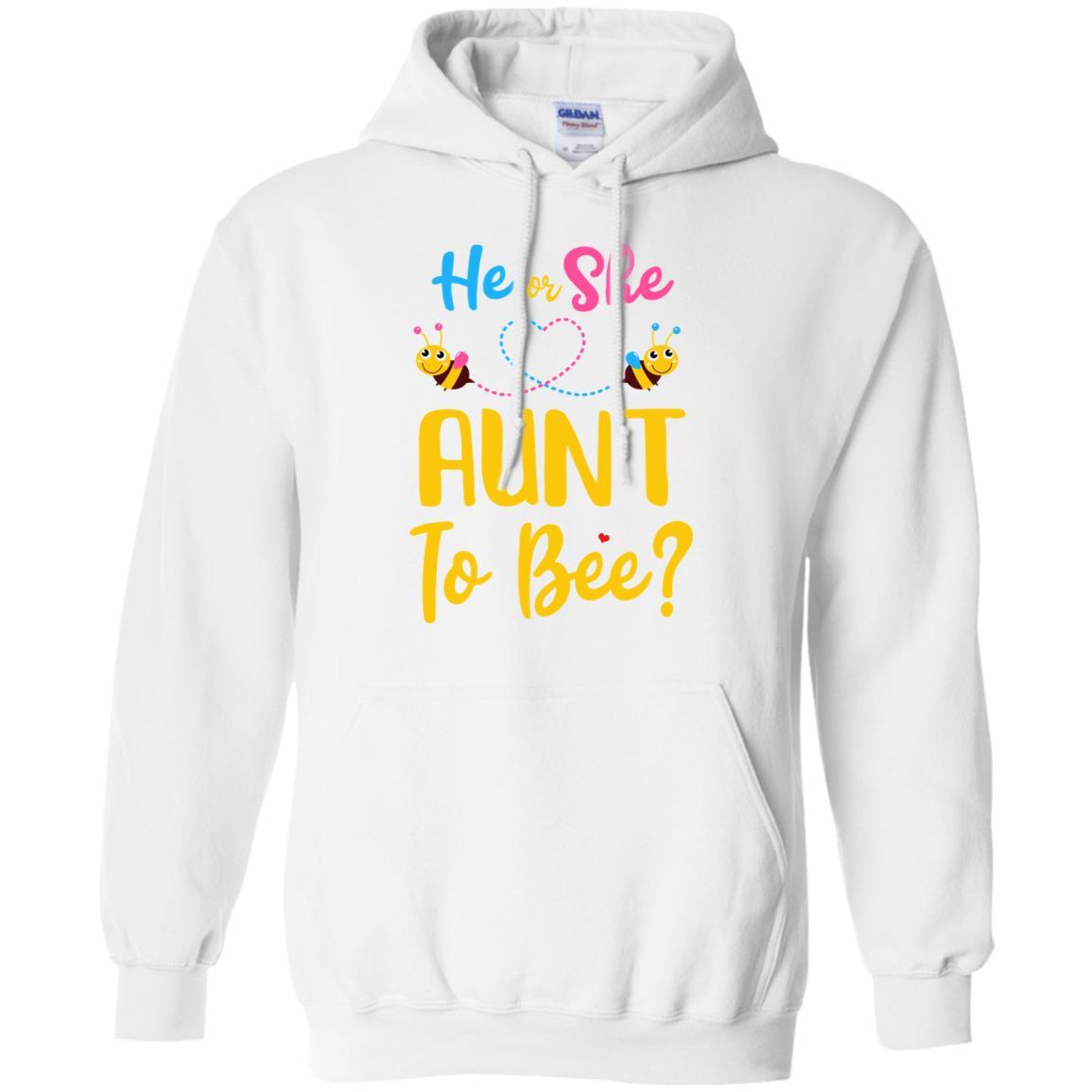 Gender Reveal Pink Or Blue What Will It Bee He Or She Aunt-T-Shirt & Hoodie-Pullover Hoodie-White