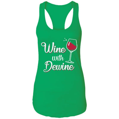 Wine With Dewine Drinking Game Ohio-T-Shirt & Tank Top-Women's Ideal Racerback Tank-Kelly Green