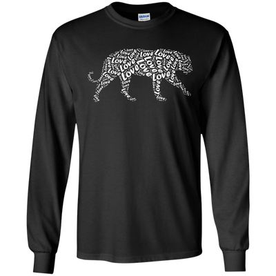 I Love Tiger T-Shirt Word Graphic Tee-T-Shirt & Hoodie-Long Sleeve T-Shirt-Black