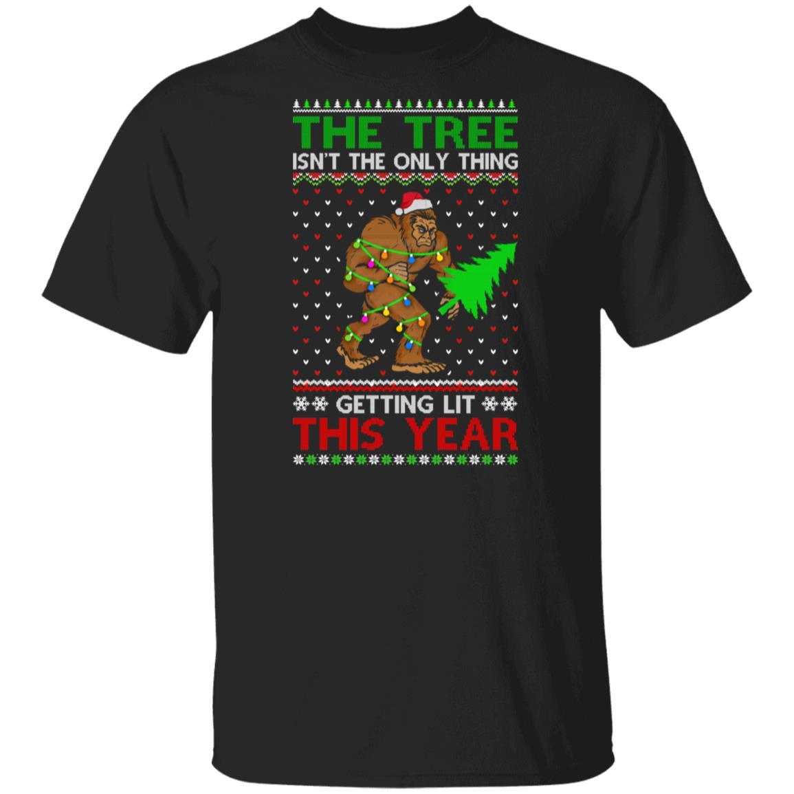 Christmas Bigfoot The Tree Isn't The Only Thing Sweater-T-Shirt & Sweatshirt-Classic T-Shirt-Black