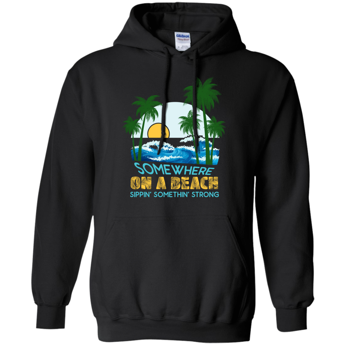 Somewhere On A Beach-T-Shirt & Hoodie-Pullover Hoodie-Black