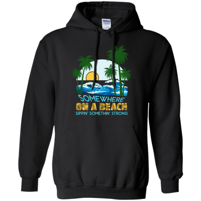 Somewhere On A Beach-T-Shirt & Hoodie-Pullover Hoodie-Black