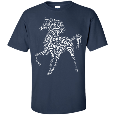 I Love Horse T-Shirt Word Graphic Tee-T-Shirt & Hoodie-Classic T-Shirt-Navy