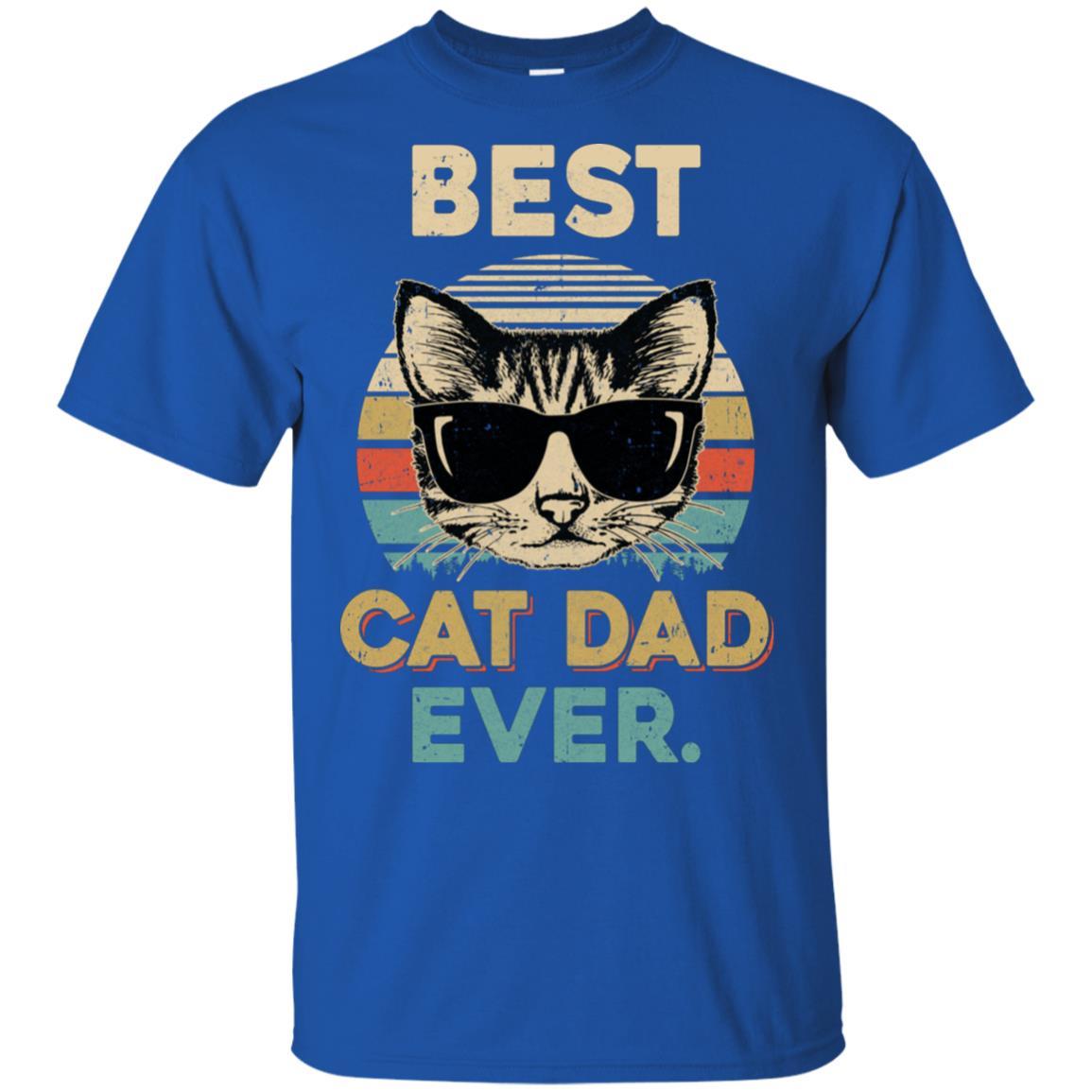 Vintage Best Cat Dad Ever Cat Daddy Father-T-Shirt & Hoodie-Classic T-Shirt-Royal