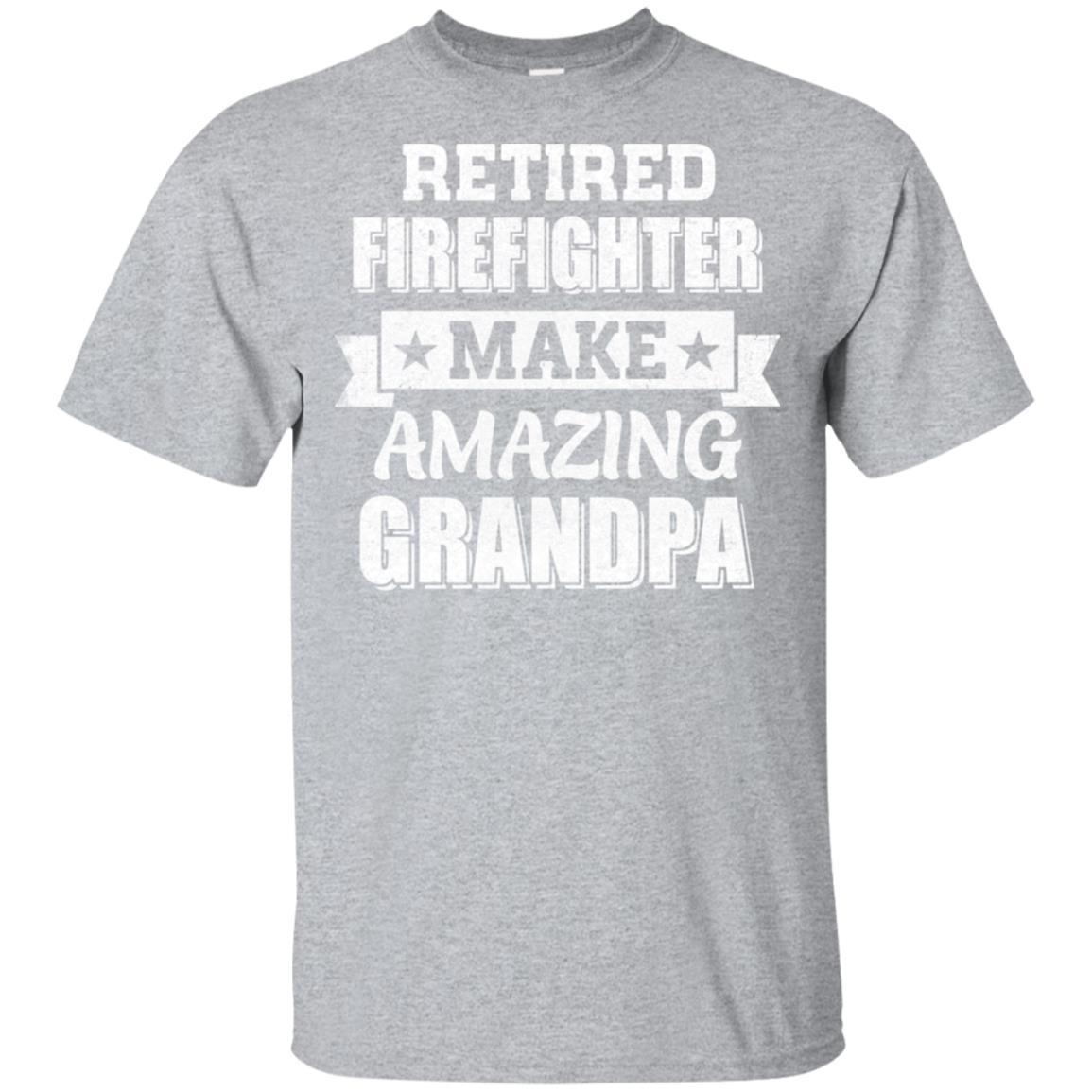 Funny Retired Firefighter Make Amazing Grandpa Gifts-T-Shirt & Hoodie-Classic T-Shirt-Sport Grey