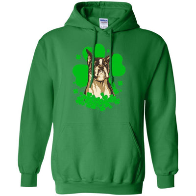Boxer St. Patrick's Day Clovers-T-Shirt & Hoodie-Pullover Hoodie-Irish Green