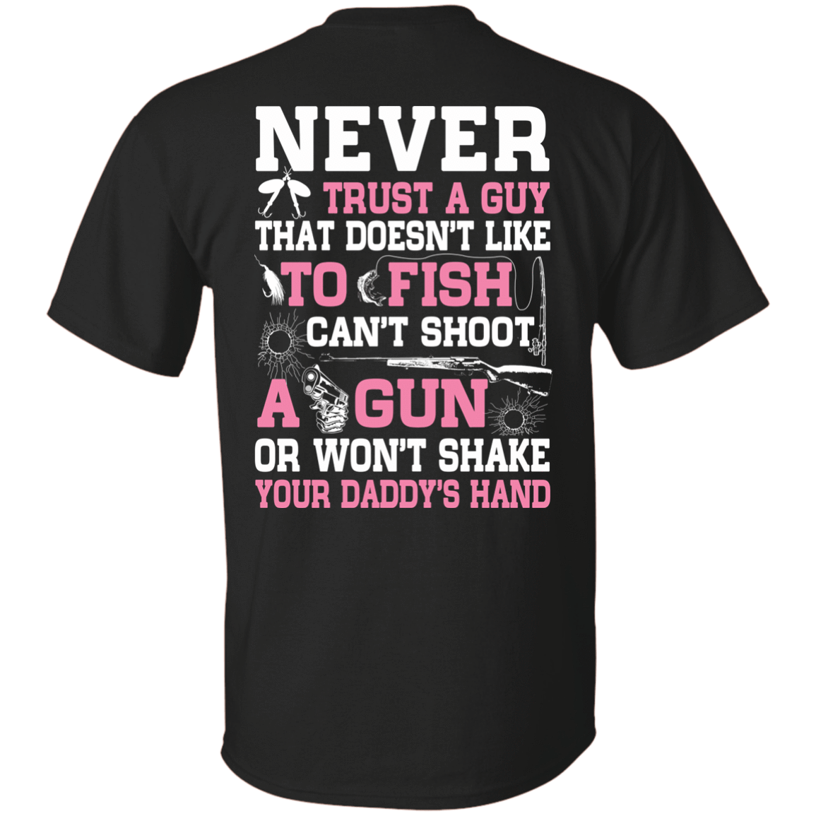 NEVER TRUST A GUY Doesn't Like To Fish-T-Shirt & Hoodie-Classic T-Shirt-Black