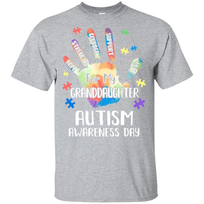 Support Autism Awareness For My Granddaughter Puzzle Gift-T-Shirt & Hoodie-Classic T-Shirt-Sport Grey