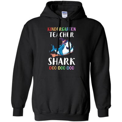 Kindergarten Teacher Shark Doo Doo Doo Halloween-T-Shirt & Hoodie-Pullover Hoodie-Black