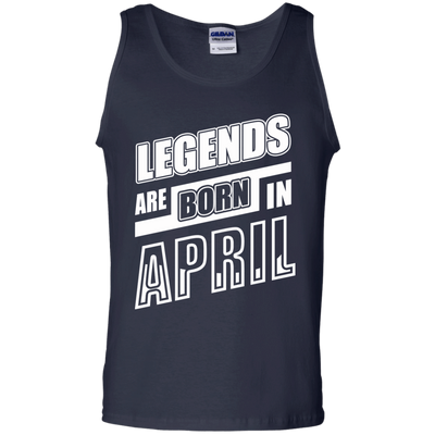 Legends are born in APRIL-T-Shirt & Hoodie-Unisex Tank-Navy