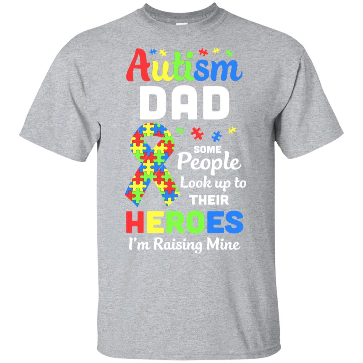 Autism Dad Some People Look To Their Heroes-T-Shirt & Hoodie-Classic T-Shirt-Sport Grey