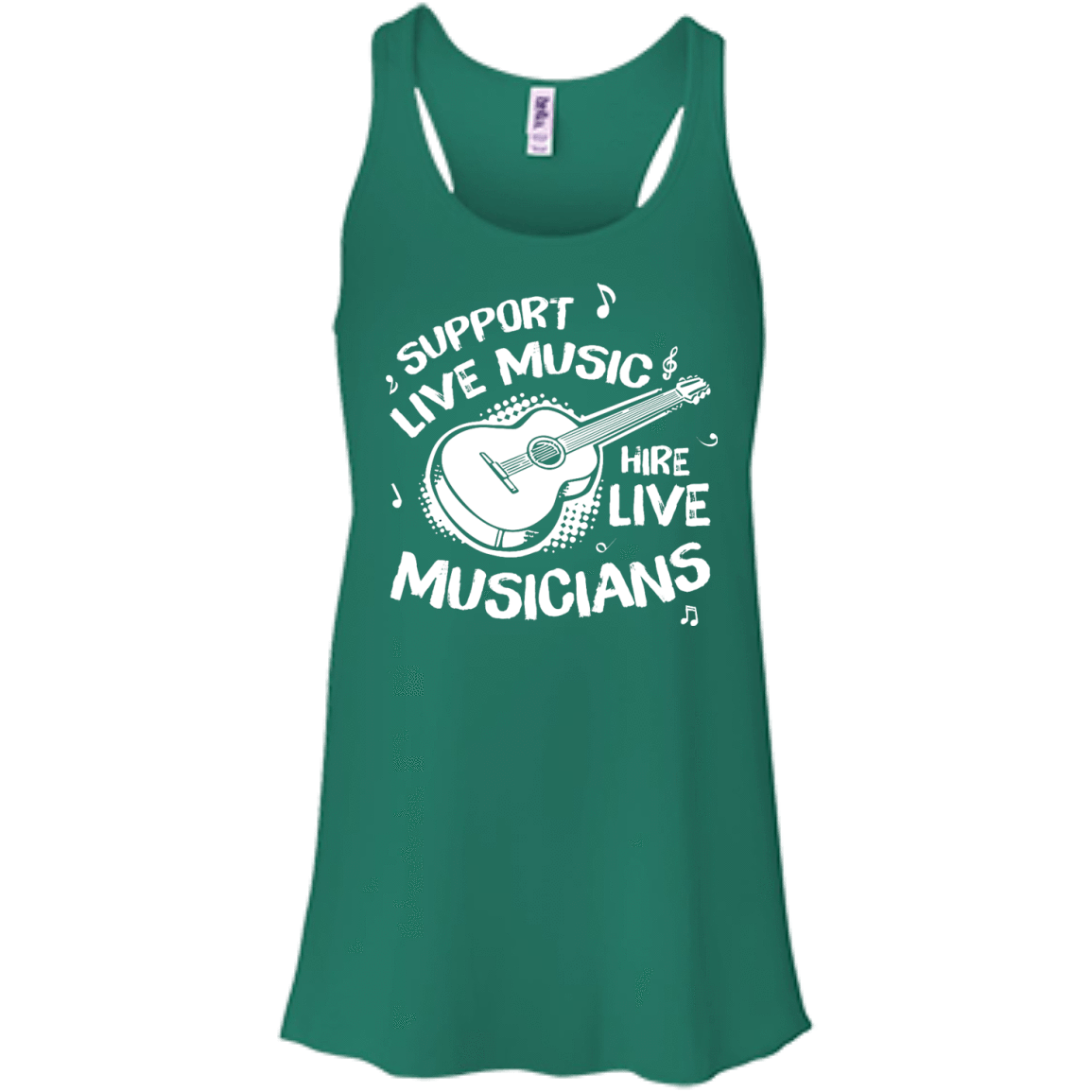 Support Live Music Hire Live Musicans-T-Shirt & Hoodie-Women's Flowy Racerback Tank-Kelly