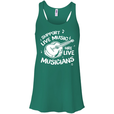 Support Live Music Hire Live Musicans-T-Shirt & Hoodie-Women's Flowy Racerback Tank-Kelly