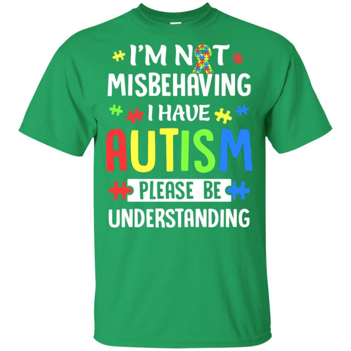 Autism Awareness I'm Not Misbehaving I Have Autism Youth-Youth Shirt-Youth T-Shirt-Irish Green