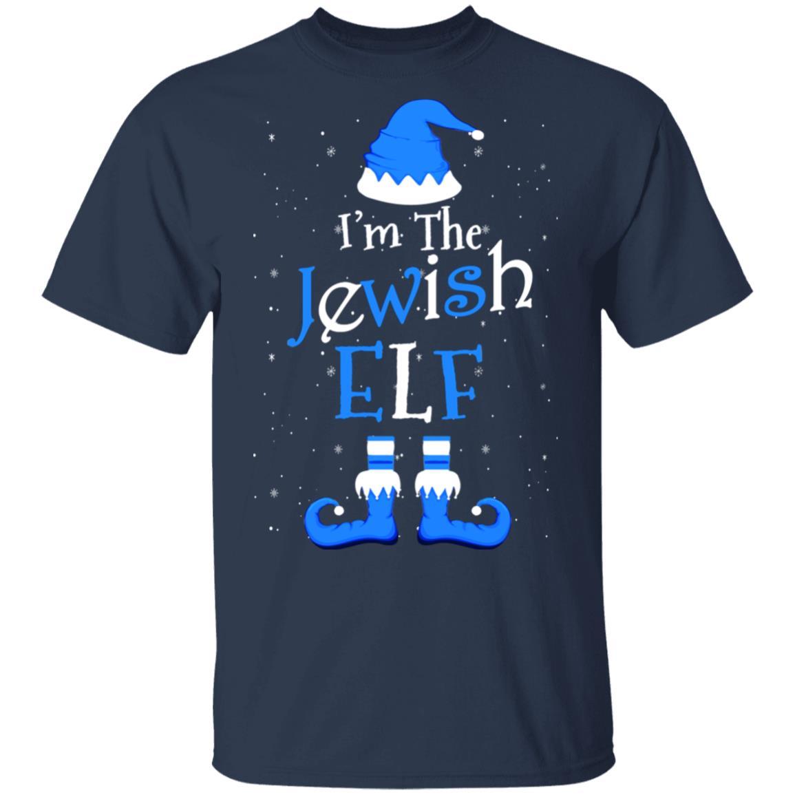 Jewish Elf Funny Elf Hanukkah Jewish Chanukah-T-Shirt & Sweatshirt-Classic T-Shirt-Navy