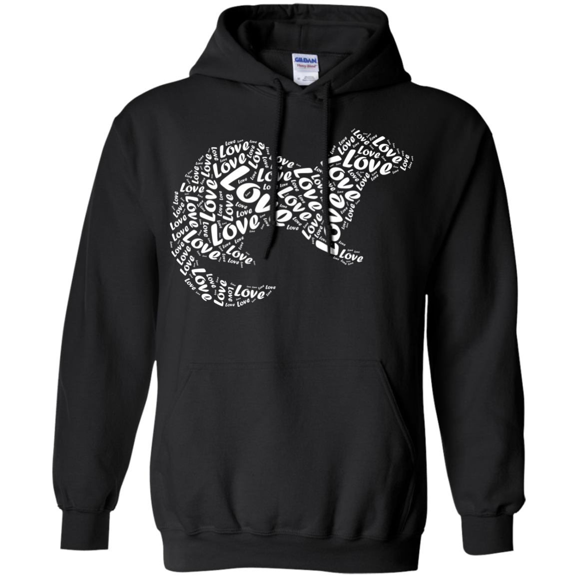 I Love Ferret-T-Shirt & Hoodie-Pullover Hoodie-Black