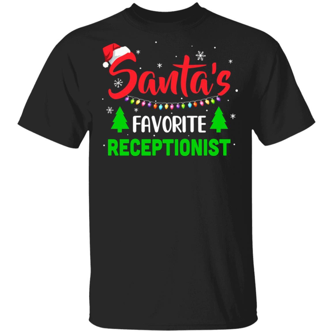Santa's Favorite Receptionist Funny Christmas Xmas Gifts-T-Shirt & Sweatshirt-Classic T-Shirt-Black