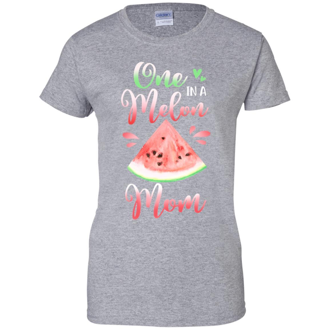 One In A Melon Mom Watermelon Birthday Mothers Day-T-Shirt & Hoodie-Women's T-Shirt-Sport Grey