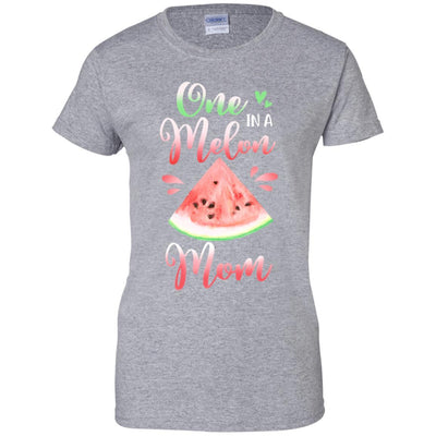 One In A Melon Mom Watermelon Birthday Mothers Day-T-Shirt & Hoodie-Women's T-Shirt-Sport Grey