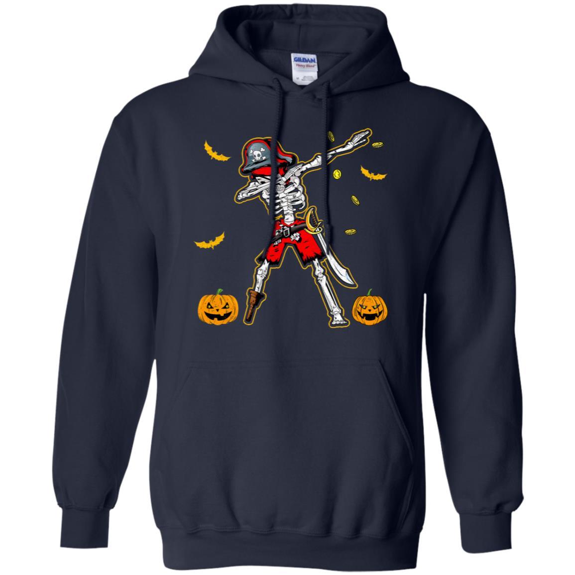Dabbing Skeleton Pirate For Kids Boys Halloween Gift Dab-T-Shirt & Hoodie-Pullover Hoodie-Navy