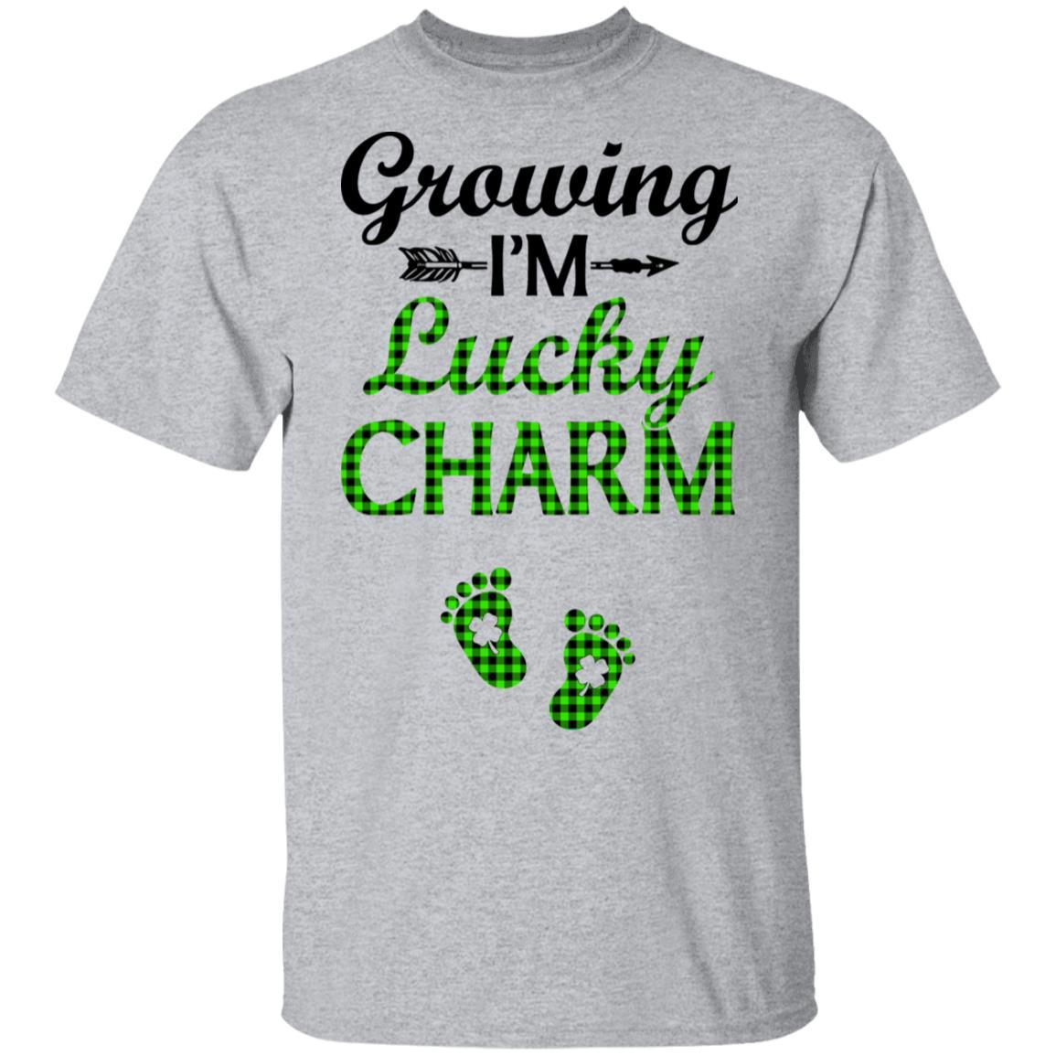 Pregnancy Announcement Gift Funny St Patricks Day Pregnant-T-Shirt & Hoodie-Classic T-Shirt-Sport Grey