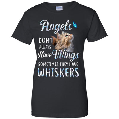 Angels Don't Always Have Wings Sometimes They Have Whiskers-T-Shirt & Tank Top-Women's T-Shirt-Black