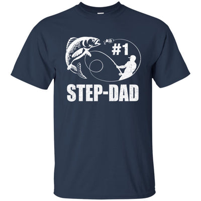 #1 Step-Dad Fishing Fisherman Best Fathers Day Gift-T-Shirt & Hoodie-Classic T-Shirt-Navy