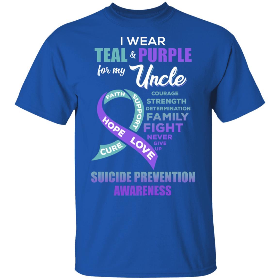 Suicide Prevention I Wear Teal And Purple For My Uncle-T-Shirt & Hoodie-Classic T-Shirt-Royal