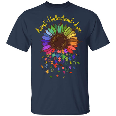 Floral Autism Awareness Daisy Flower For Mom Women-T-Shirt & Hoodie-Classic T-Shirt-Navy