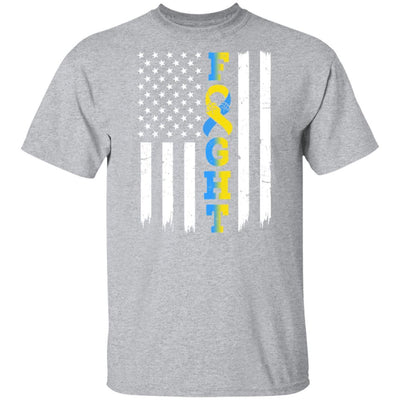 Down Syndrome Awareness American Flag Distressed-T-Shirt & Hoodie-Classic T-Shirt-Sport Grey