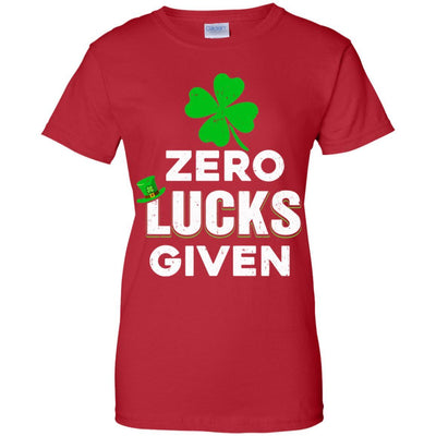 Zero Lucks Given St Patricks Day-T-Shirt & Hoodie-Women's T-Shirt-Red