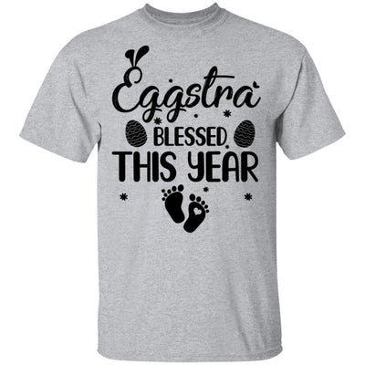Womens Eggstra Blessed This Year Costume Funny Easter Pregnancy-T-Shirt & Tank Top-Classic T-Shirt-Sport Grey